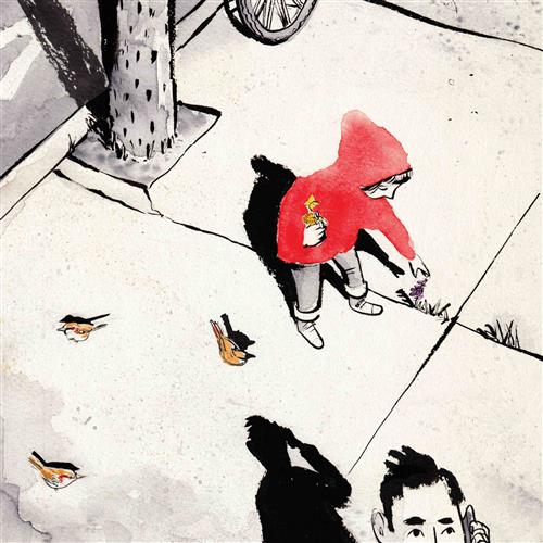  This image is two scenes. First, is the outside of a house with a porch. A woman with light skin tone and red hair is in front. She hugs a child in a red hoodie. Second, is the front porch and door of a house. A woman and a man with light skin tone stand in front of the porch. The man holds her and kisses her cheek. The woman’s eyes are closed, and she has flowers in her hair. Through the front door is a view straight to the back door of the house. A child in a red hoodie walks toward the open back door. 