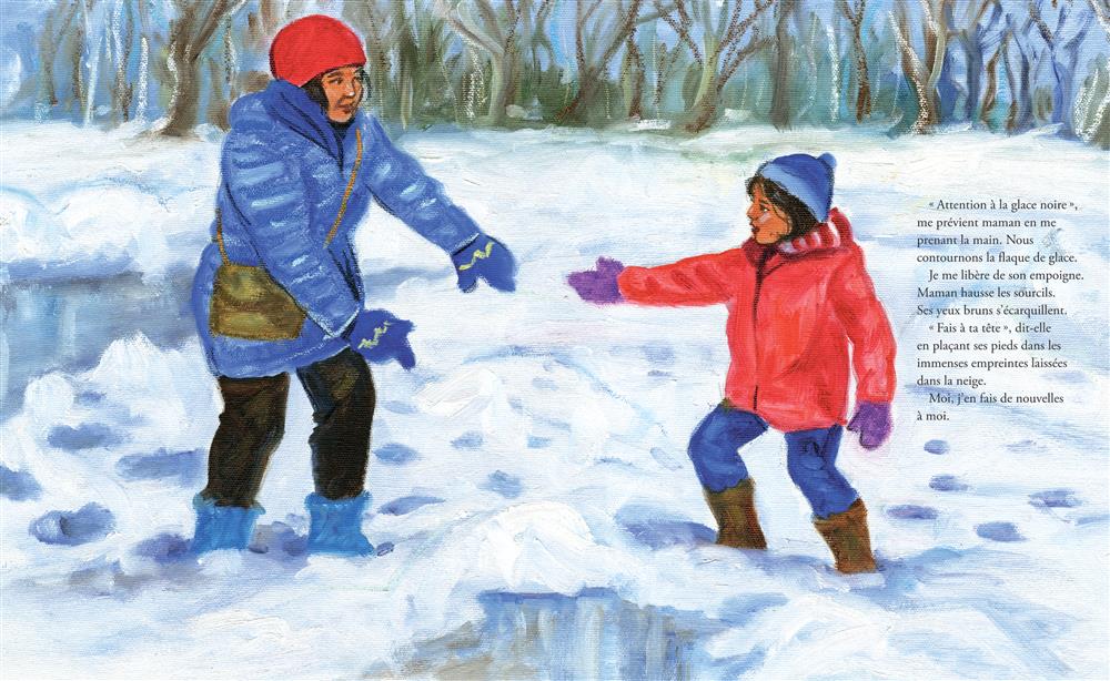  Deux points bruns dans un nuage blanc 